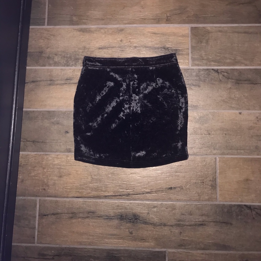 Black Velvet Mini Skirt
